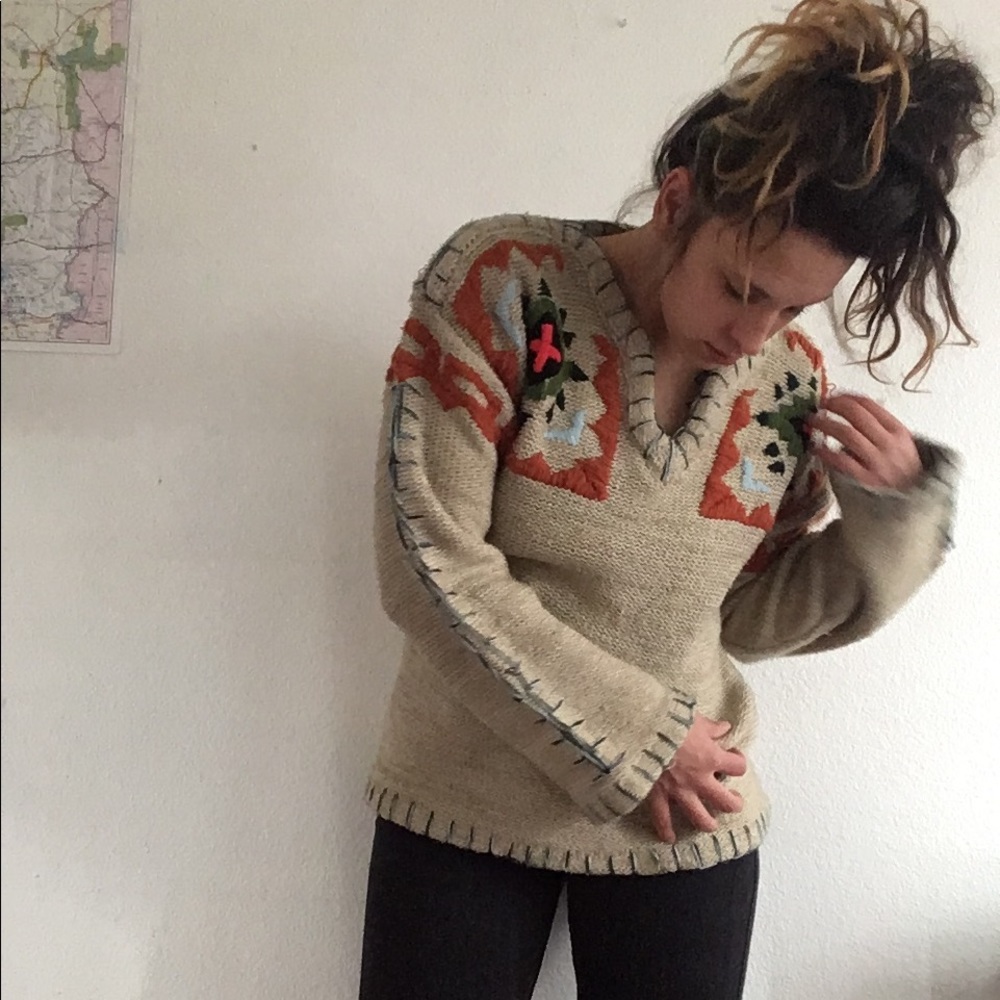 Vintage hand sewn thick warm sweater